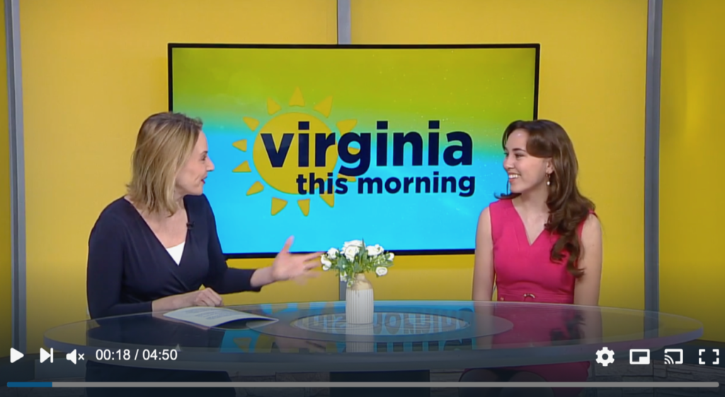 Two women conversing on morning show.