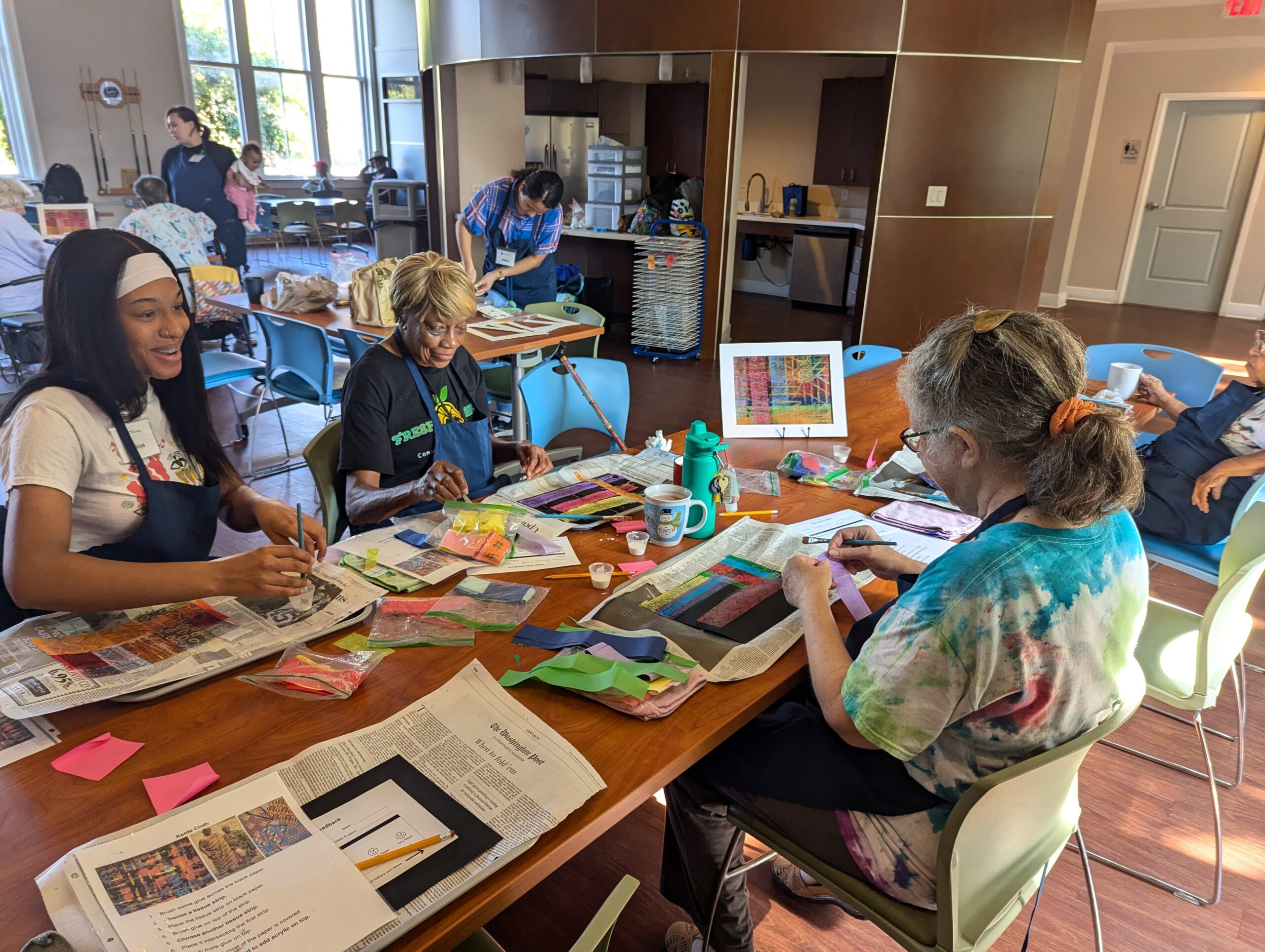 group-newspaper-painting-activity