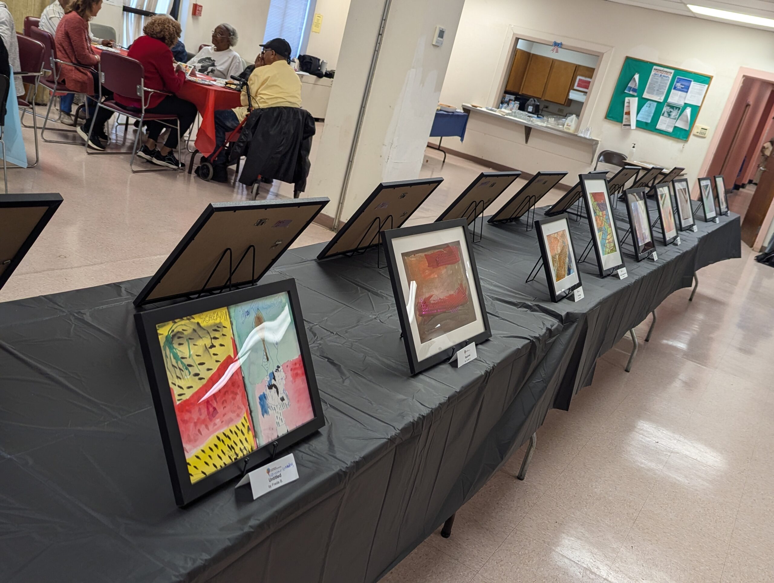 Table showcasing all artworks from the art gallery.
