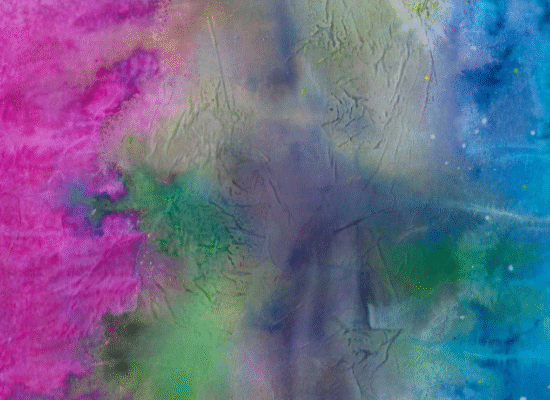 Pink, green, and navy blue blended to create a gradient.